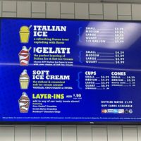 Their sizes and types  at Jeremiah's Italian Ice in Queen Creek