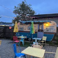 Outdoor seating  at Ogie's Trailer Park in Providence