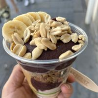 Delicious with peanuts, banana, vegan protein, vegan granola and peanut butter. Expensive at $19.45 for a small though    at Oakberry in Surfers Paradise
