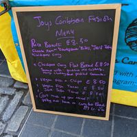 Menu (October 2022) at Joy's Caribbean Fusion in South East London