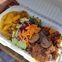 Another combo, but this time at Royal Arsenal Farmers' Market (currently every second and last Saturday) at Joy's Caribbean Fusion in South East London