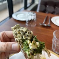 Pesto and feta  at Avec in Jeju