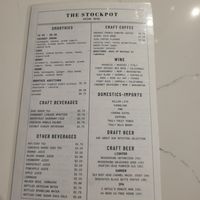 Menu at The Stockpot in Norfolk