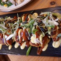 Cauli-wings with spring onions and curry sauce  - a real treat   at Wild Food Cafe in London