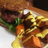 Burger at Wild Food Cafe in London