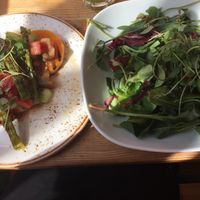 Horrible, tough, bitter, undressed salad. I made myself eat most of it, and it was probably very healthy, but it felt like a massive chore   at Wild Food Cafe in London