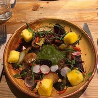 Polenta and mushroom special  at Wild Food Cafe in London