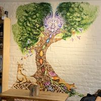 Chakra mural at Wild Food Cafe in London