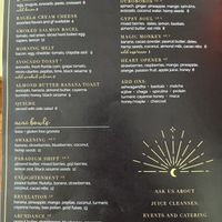 Menu page 1  at Alchemy Juice Co & Market in West Palm Beach