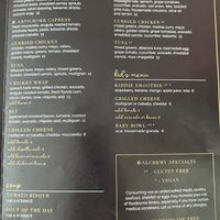 Menu page 2  at Alchemy Juice Co & Market in West Palm Beach