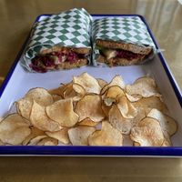 GF version of the golden bahn mi - excellent!  at Golden Goods Sandwich & Bake Shop in Hood River