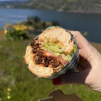 Oyster mushroom po’ boy   at Golden Goods Sandwich & Bake Shop in Hood River