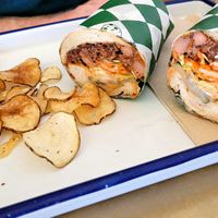 Bbq Korean jackfruit at Golden Goods Sandwich & Bake Shop in Hood River