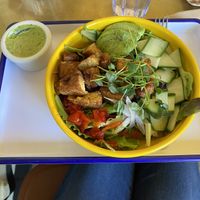 Green veggie, make it a salad, add tempeh. Dressing on the side.   at Golden Goods Sandwich & Bake Shop in Hood River