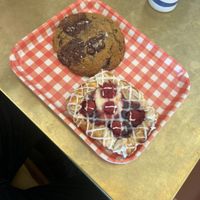 Raspberry danish and chocolate chip cookie  at Golden Goods Sandwich & Bake Shop in Hood River