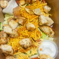 Buffalo salad, it's huge! #Veganuary at Squatcho's in Rochester