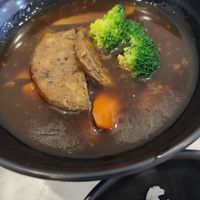 Vege Beef Soup with Rice, ginger taste in thick soup sauce, flavours penetrates into the potato and carrots 🥕,  great for cold day and menstrual period. at Mito - 米多 in Kuching