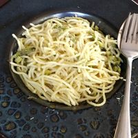 Asparagus spaghettini at Habitat Bar & Veg Restaurant in Koh Lanta
