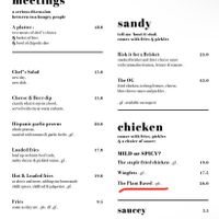 Menu  at Roost in Whangarei