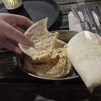 Pitta and hummus   at Kim's Kitchen in Manchester