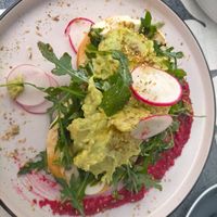 Bagel with avo and dukka (minus feta/cream cheese)  at Cafe Botannix in Whangarei