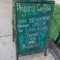 Placard at Physical GraffiTea in New York City