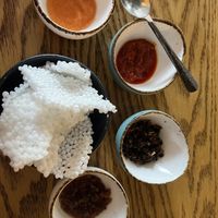 Dips as entrée   at Green Mantis in New Delhi