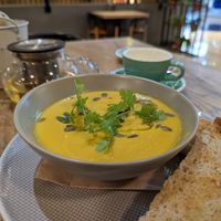 Carrot and cauliflower soup at Common Grounds in Dubai