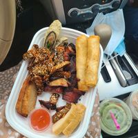 Pure city platter absolutely delicious there was more but we already ate some!! Ops!! at Pure City in Pine Bush