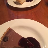 House made Vegan chocolate and vanilla cheesecake!!  at Pure City in Pine Bush