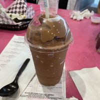 Chocolate milkshake made with soft serve   at The Dirty V in Apex