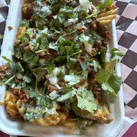 Chili cheese waffle fries   at The Dirty V in Apex