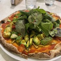 Vegan pizza  at La Chuta in Aguas Calientes