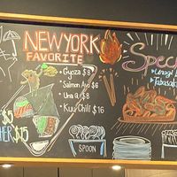 Board at counter at Kuu in New York City