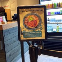 Sign in venue announcing vegan special at Kuu in New York City