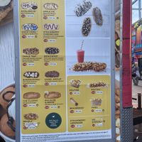 Green leaf indicates can be veganized   at Beaver Tails  in Saint John