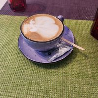 Vegan latte at Restaurant Don Dino in Trogir