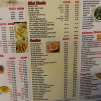 Menu back at Chini Chor in South West London
