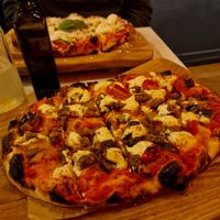 Siciliana with vegan cheese at Pizzeria Piccola in Ljubljana
