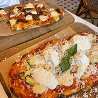 Vegan salami and vegan la citta  at Pizzeria Piccola in Ljubljana