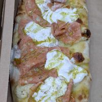 Vegan mortadella pizza at Pizzeria Piccola in Ljubljana