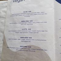 Menu  at Pizzeria Piccola in Ljubljana