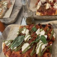 From L to R: mortadella (best), pesto (close second) and salami (also good).  at Pizzeria Piccola in Ljubljana
