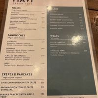 Food menu (Nov 22)  at Mavi Cafe in Udaipur