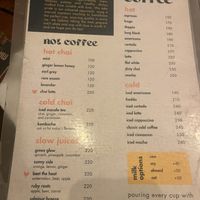 Drinks menu  at Mavi Cafe in Udaipur