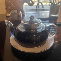 Pot of butterfly pea tea   at Anchan Thai in Longmont
