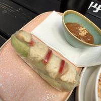 Taifun tofu summer roll with peanut sauce  at Levi in Munich