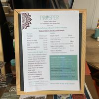 Menu  at Prosper in Ely