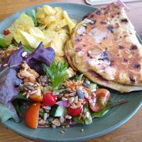 Mushroom melt with salad and crisps at Prosper in Ely