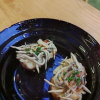 tapa de patata con "gulas", muy bueno at TROPICOOL in Madrid